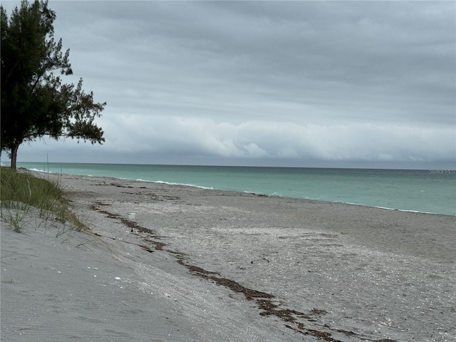 property view of water with a beach view