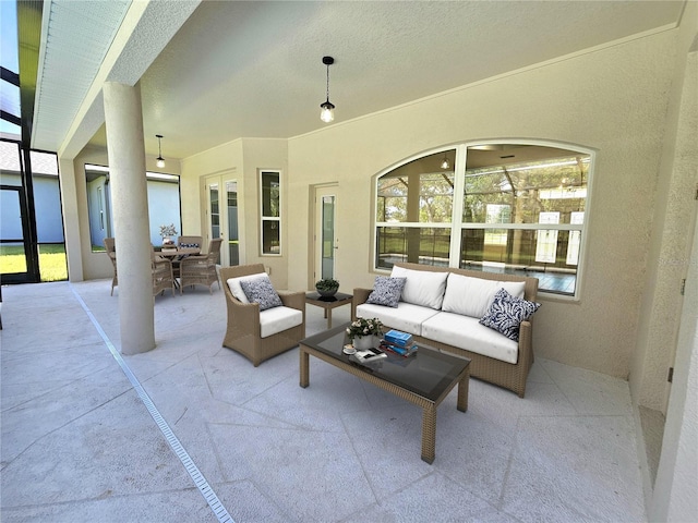 view of patio featuring outdoor lounge area