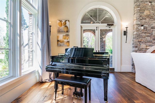 misc room with hardwood / wood-style flooring