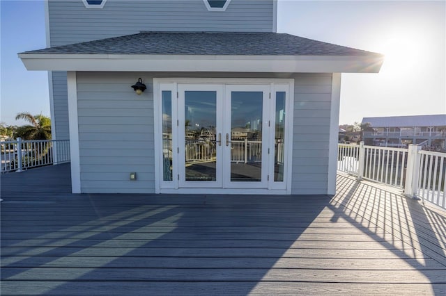 deck with french doors