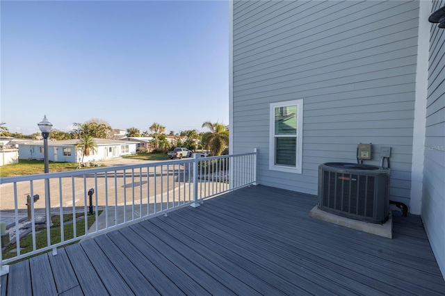 deck with central AC unit