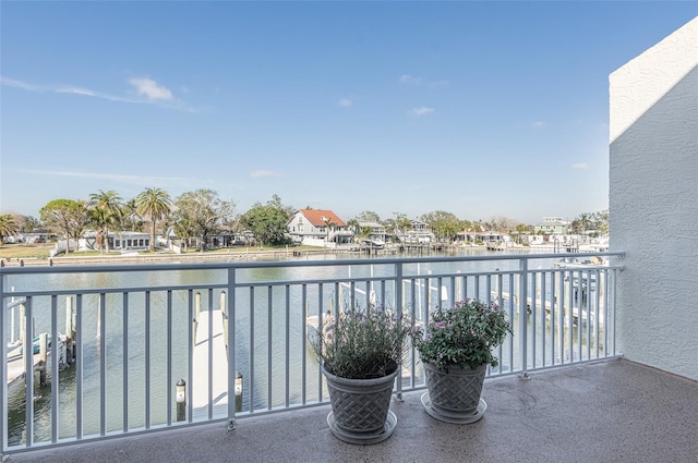 balcony with a water view