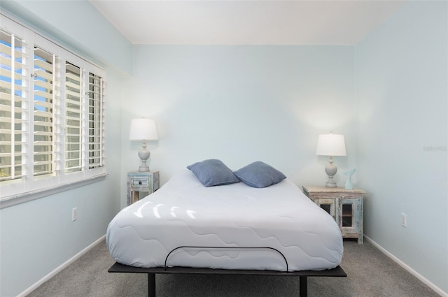 carpeted bedroom with multiple windows