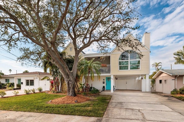 view of front of house with a front lawn