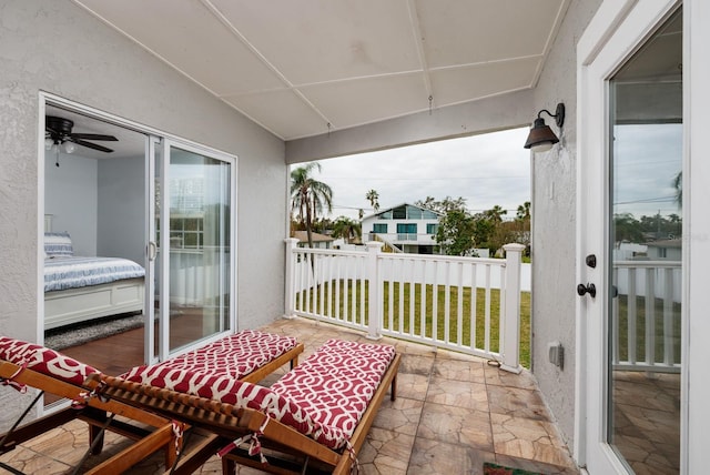 balcony featuring a porch