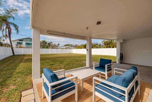 view of patio / terrace featuring an outdoor hangout area