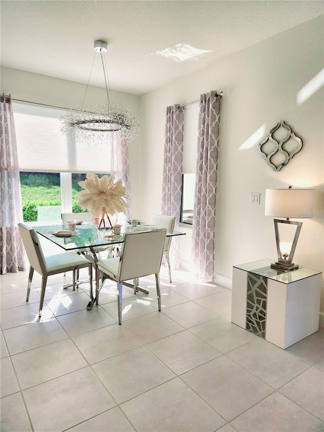 view of tiled dining area