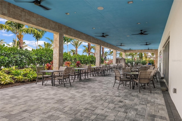 view of patio / terrace featuring ceiling fan