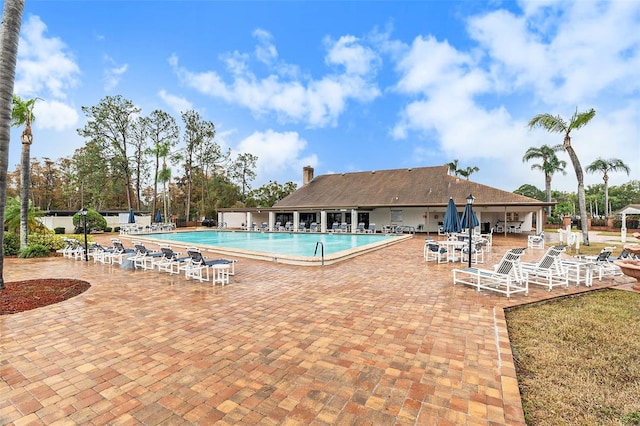 view of pool with a patio area