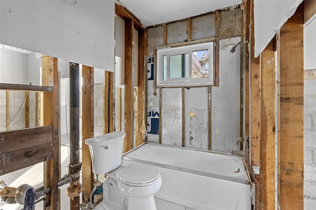 bathroom with a bathtub and toilet