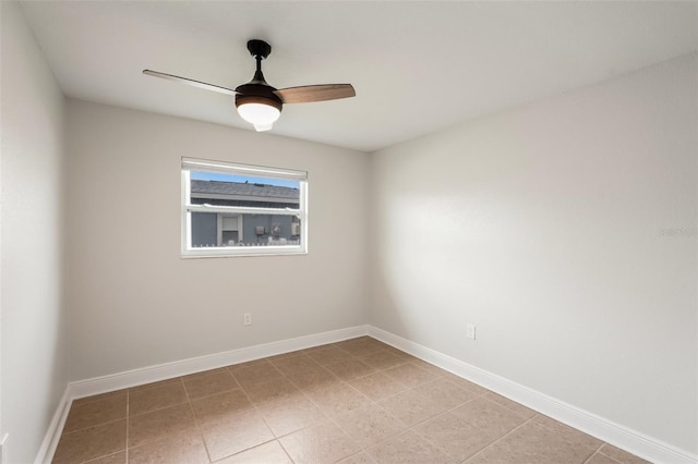 unfurnished room with ceiling fan