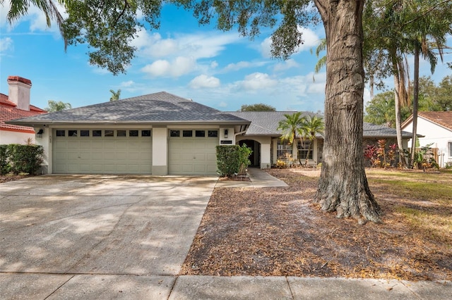 view of front facade with a garage