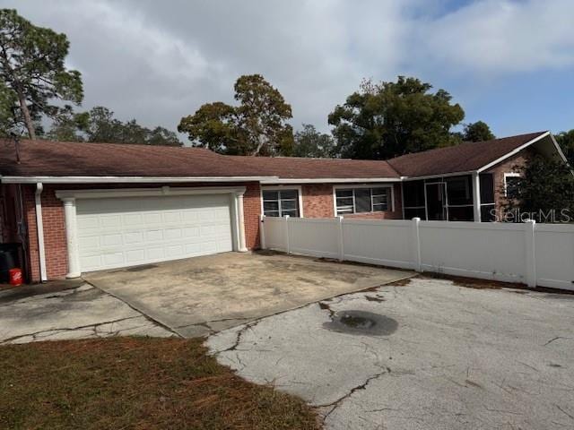 exterior space featuring a garage