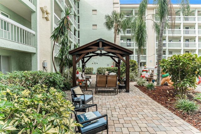 view of patio with a gazebo