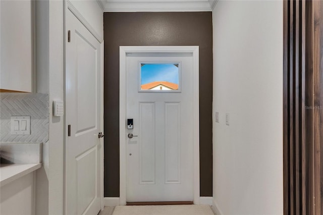 doorway with crown molding