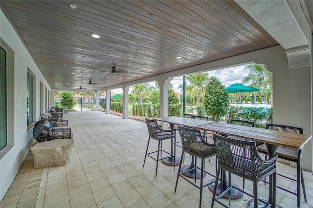 view of patio / terrace with ceiling fan