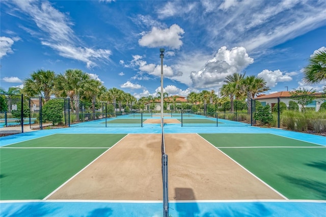 view of sport court featuring basketball hoop