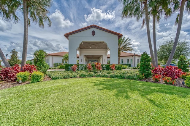 exterior space with a front lawn