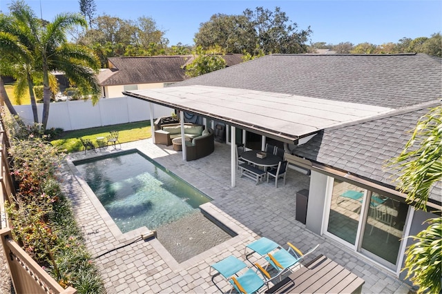 view of pool featuring outdoor lounge area and a patio area