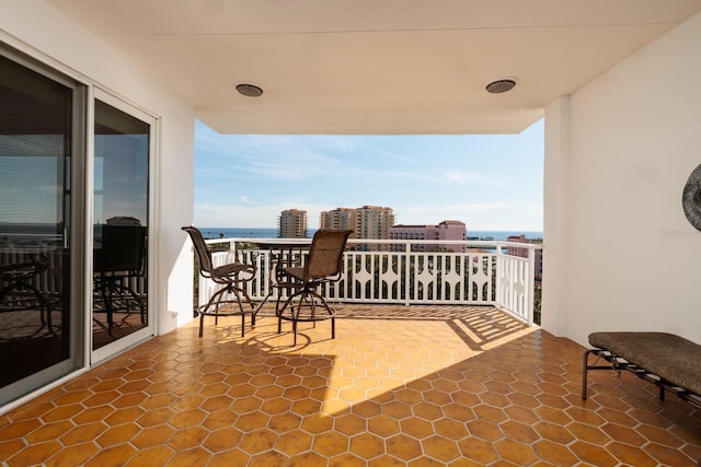 balcony with a water view