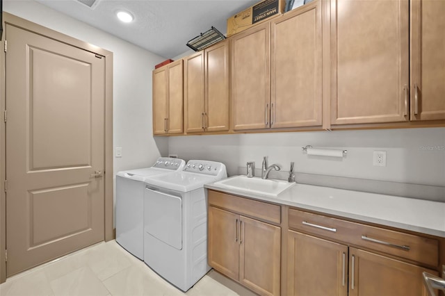 17702 Cresswind Ter, Bradenton, FL 34211 - laundry room featuring cabinet space, separate washer and dryer, and recessed lighting