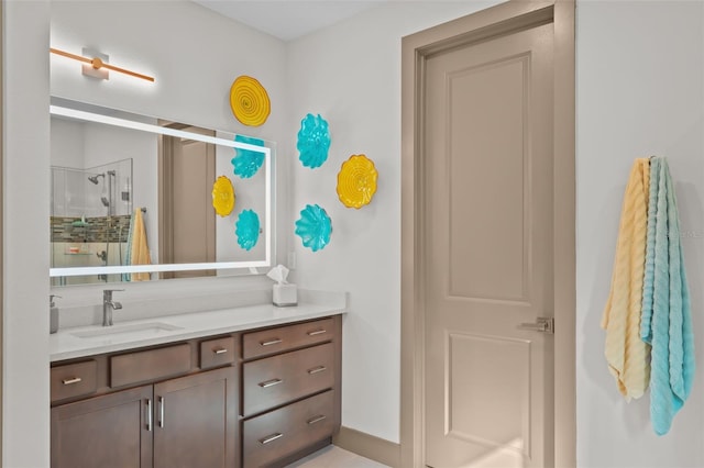 17702 Cresswind Ter, Bradenton, FL 34211 - bathroom featuring vanity and a shower stall