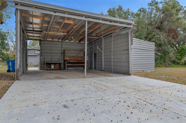 view of garage