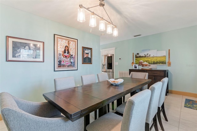 view of tiled dining area