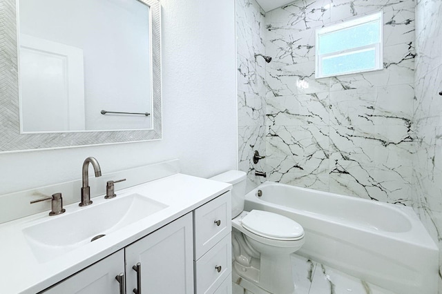 408 E Hanlon St, Tampa, FL 33604 - bathroom with marble finish floor, tub / shower combination, toilet, and vanity