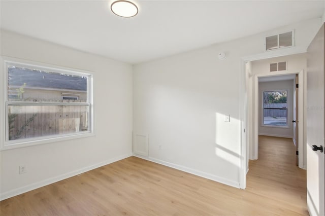 empty room featuring light hardwood / wood-style flooring