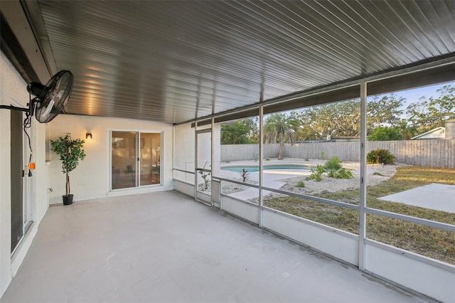 view of unfurnished sunroom