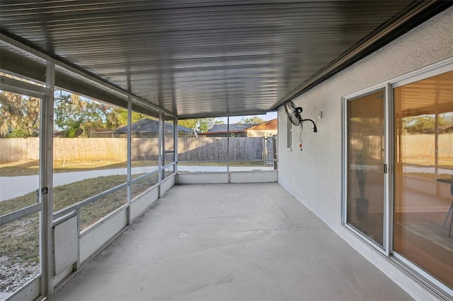 view of unfurnished sunroom