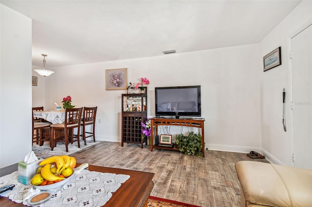 living room featuring hardwood / wood-style flooring