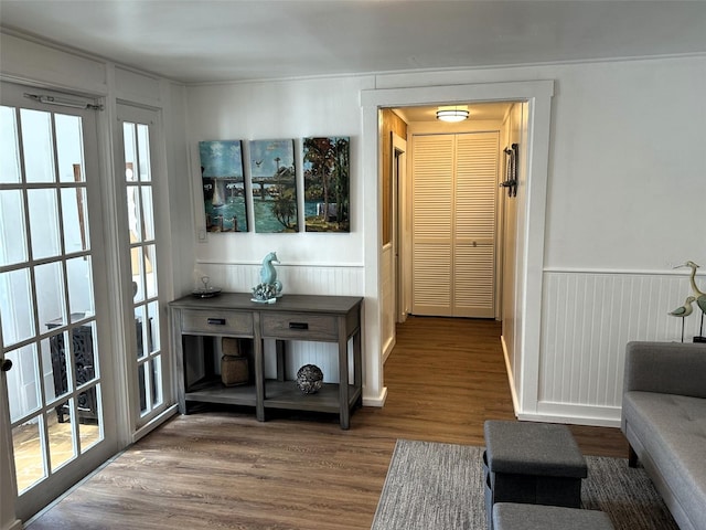 interior space with hardwood / wood-style floors and plenty of natural light