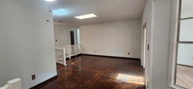 empty room with parquet floors