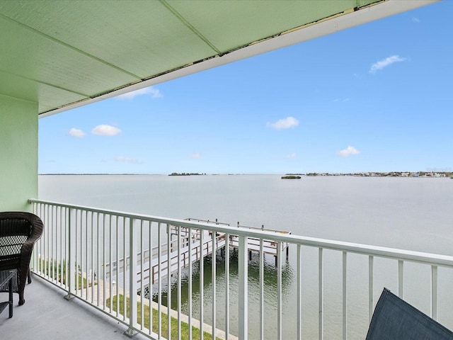 balcony with a water view