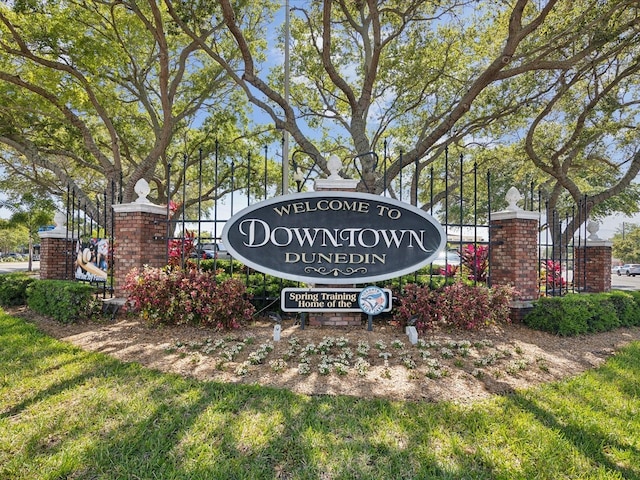 view of community sign