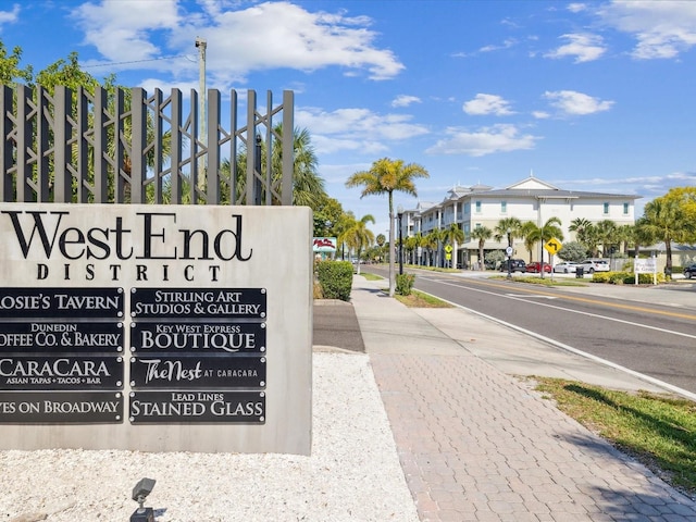 view of community sign