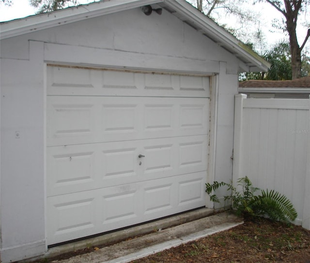 view of garage