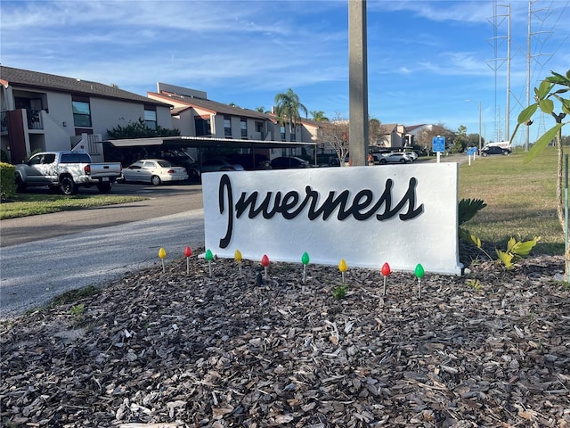 view of community sign