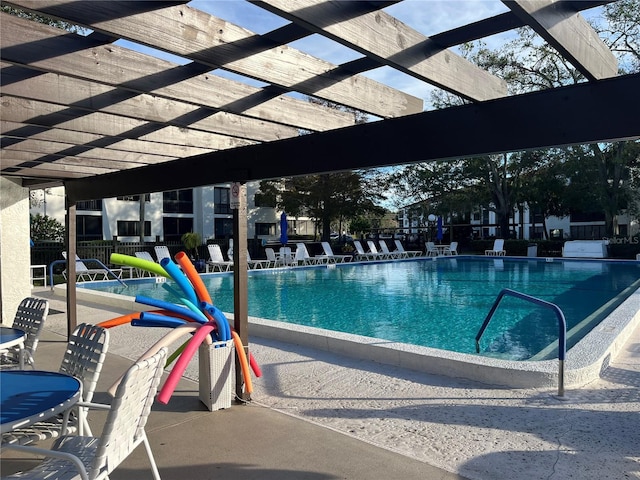 view of pool featuring a patio area