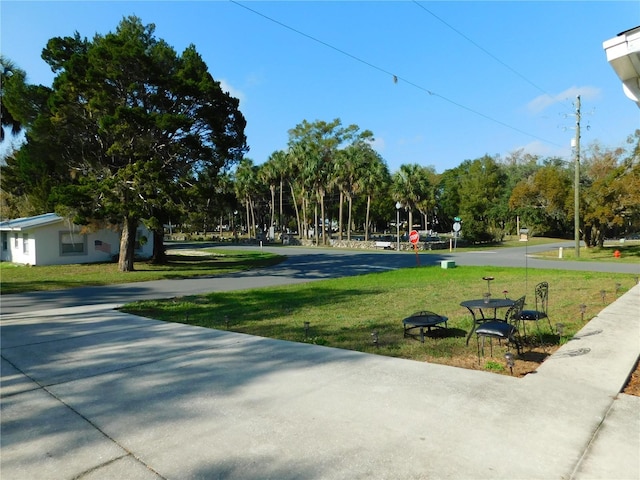 view of home's community with a lawn