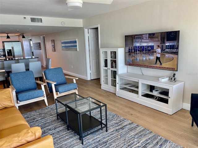 living room featuring wood-type flooring