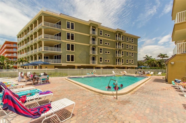 view of pool with a patio area