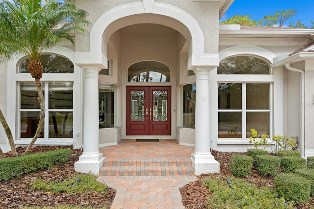 entrance to property with french doors