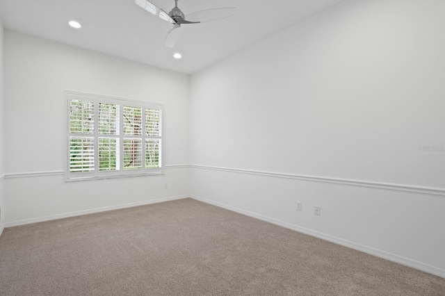 10106 Radcliffe Dr, Tampa, FL 33626 - carpeted spare room with recessed lighting, ceiling fan, and baseboards