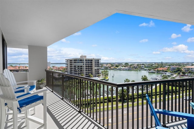 balcony with a water view