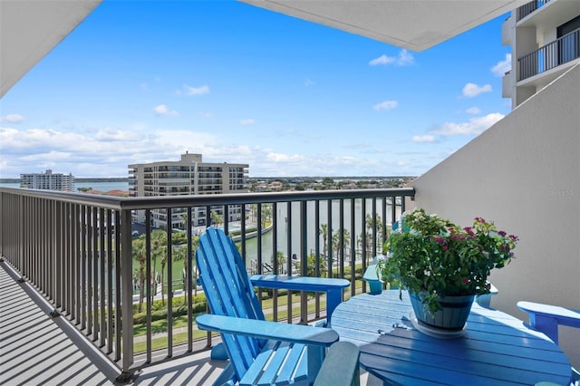 balcony with a water view