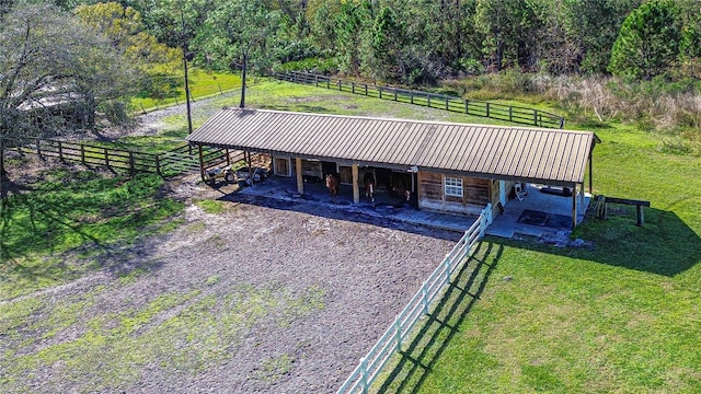 exterior space with a rural view