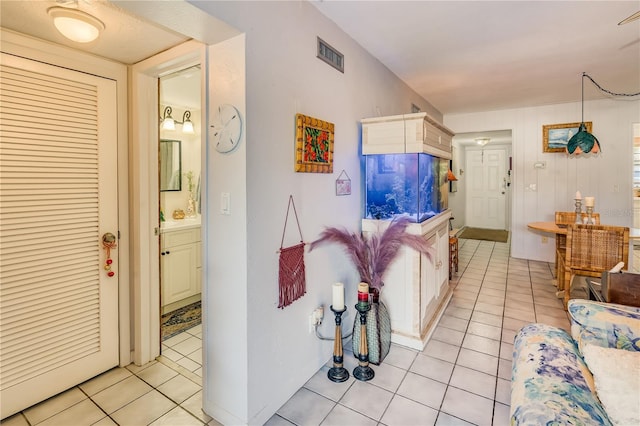 view of tiled living room